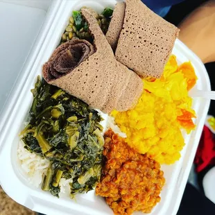  meal in a styrofoam container