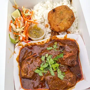 Rendang/beef curry combo- it's so good! Everything in this dish compliments one another so well!