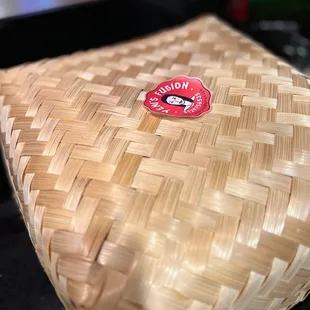 Authentic Indonesian food in a bamboo box