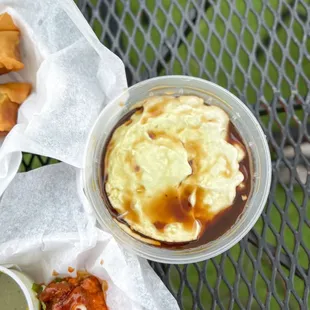Matcha rice pudding (didn't match the photo at all).