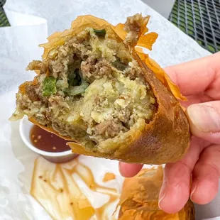 Inside of Martabak - Yummy!