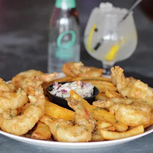 a plate of fried shrimp