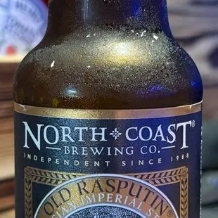 This Russian Imperial Stout, brewed at Ft. Bragg, California, is smooth and tasty. It has an ABV of 9%.