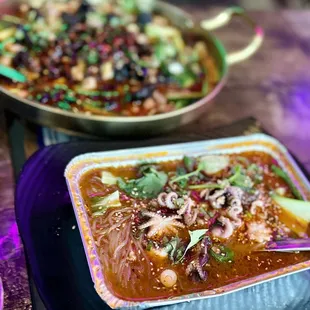 baby octopus with noodles