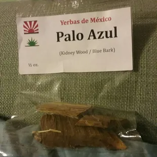 a bag of palo azul