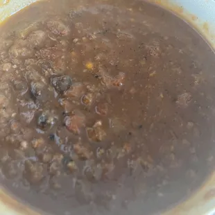 Small chili. It was luke warm.