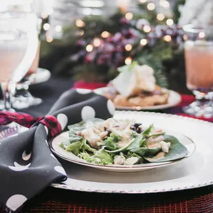 a christmas table setting