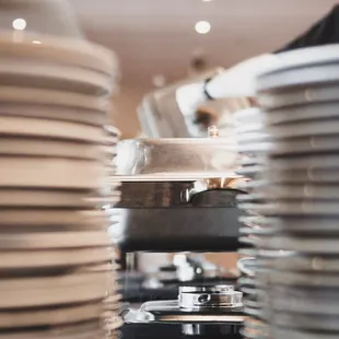 a stack of plates