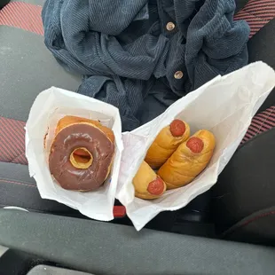 3 Large Sausage &amp; Cheese Kolache 3 Icing Donuts  For $11 Dollars