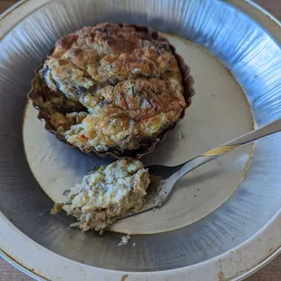 Mushroom and fontina bread pudding filling