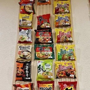 Some of the ramen wall selection