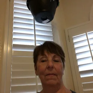 After haircut love it thanks Brenda