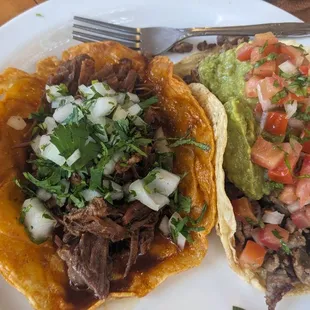 Beef birria and carne asada tacos!!!