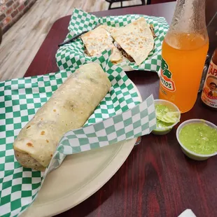 California burritos and Carne asada quesadilla