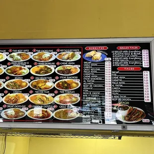 Menu plates &amp; burritos