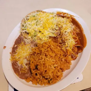 #7 cheese enchilada with beef tostada