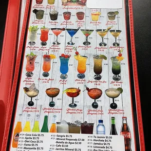 Drink menu