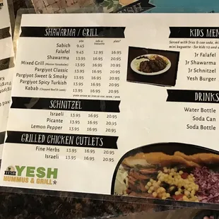 the menu