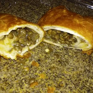 the inside of a baked pastry