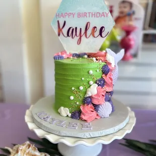 a cake with a happy birthday sign on top