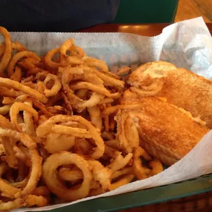 Grilled Pimento Cheese (one of the daily specials) w/ Onion Rings.