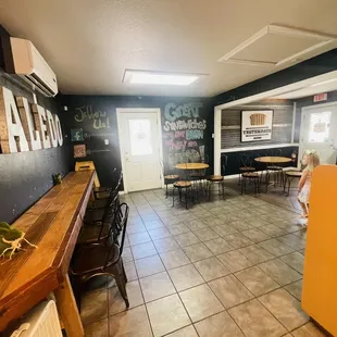 the kitchen and dining area