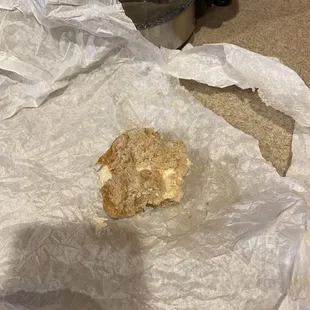 a half eaten sandwich