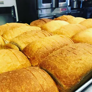 Homemade sourdough bread baked daily.