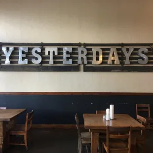 wooden tables and chairs