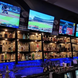 a baseball game on tvs
