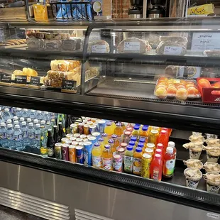 a variety of drinks and beverages