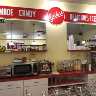 counter area where you order ice cream