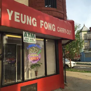 Outside the restaurant