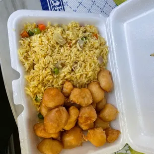 Sweet and sour chicken lunch