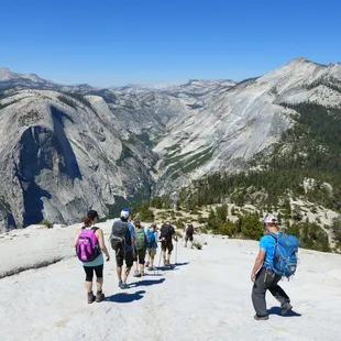 A happy group headed back down watched over by our fearless leader.