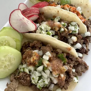 Tacos de carne asada