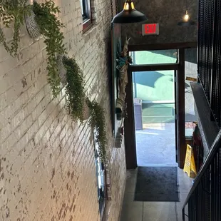 the entrance to the restaurant