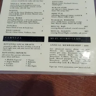 menu