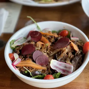 Salad with carnitas and cauliflower
