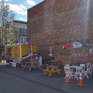 Outside of the food truck