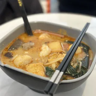 The bone broth was tasty