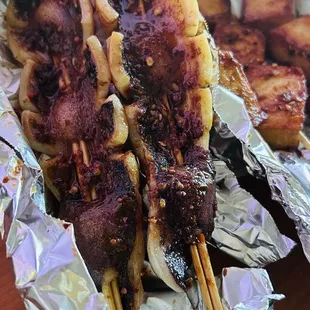 Squid skewers - tastes ok