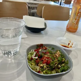 Sauce and free drink.