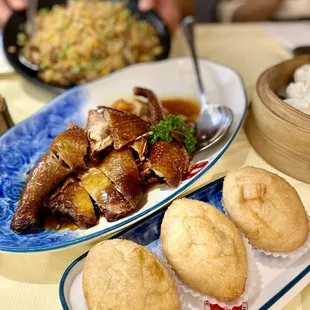 Hong Kong Roast Chicken &amp; Sticky Bun with Roast Pork