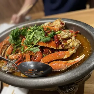 a plate of crab legs