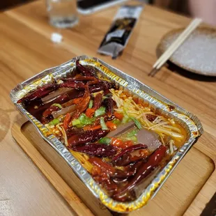 Spicy duck blood