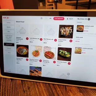 Ordering can be done through the tablet - or scanning a QR code on the table.