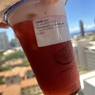 Strawberry fruit tea