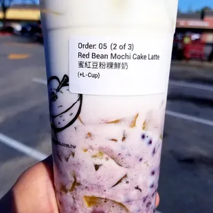 Red Bean Mochi Cake Latte.