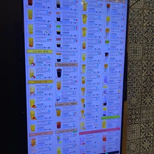 Menu as of January 2024